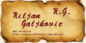 Miljan Galjković vizit kartica